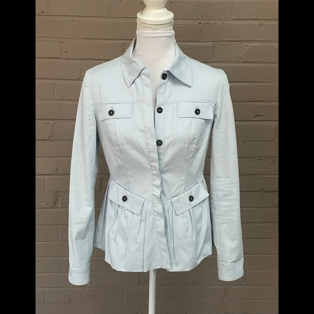 Miu Miu Light Blue Peplum Jacket